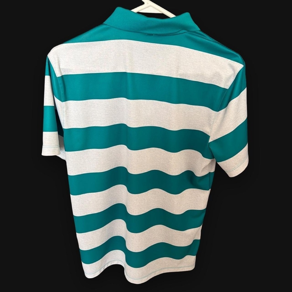 Men's NIKE GOLF Dri-Fit Standard Polo Shirt XL Aqua Green & Gray With Logo - Picture 6 of 7